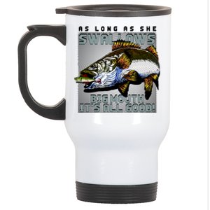 Funny Big Mouth Bass Swallows Stainless Steel Travel Mug