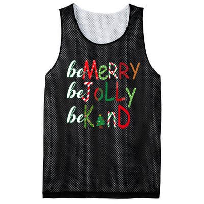 Funny Be Merry Be Jolly Be Kind Christmas Tree Family Gifts Long Sleeve Mesh Reversible Basketball Jersey Tank