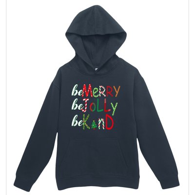 Funny Be Merry Be Jolly Be Kind Christmas Tree Family Gifts Long Sleeve Urban Pullover Hoodie