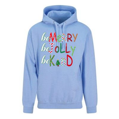 Funny Be Merry Be Jolly Be Kind Christmas Tree Family Gifts Long Sleeve Unisex Surf Hoodie