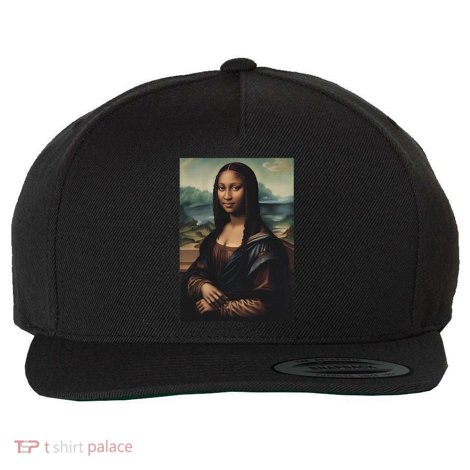 Funny Black Mona Lisa Afro Queen Juneteenth History Wool Snapback Cap