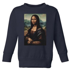 Funny Black Mona Lisa Afro Queen Juneteenth History Toddler Sweatshirt