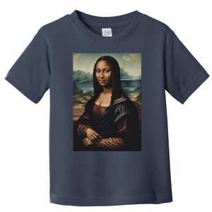 Funny Black Mona Lisa Afro Queen Juneteenth History Toddler T-Shirt