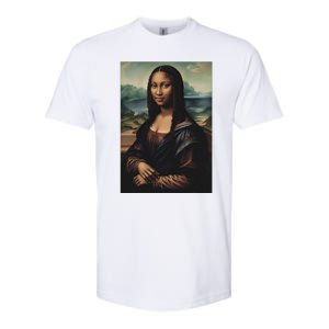 Funny Black Mona Lisa Afro Queen Juneteenth History Softstyle CVC T-Shirt