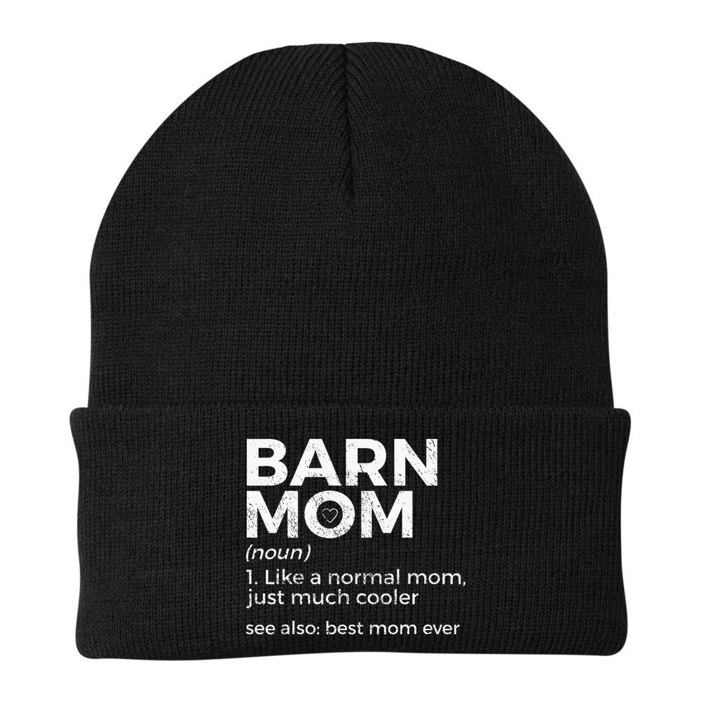 Funny Barn Mom Definition Best Mom Ever Horse Riding Beanie