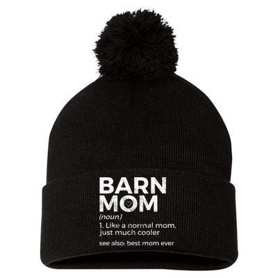 Funny Barn Mom Definition Best Mom Ever Horse Riding Pom Pom 12in Knit Beanie