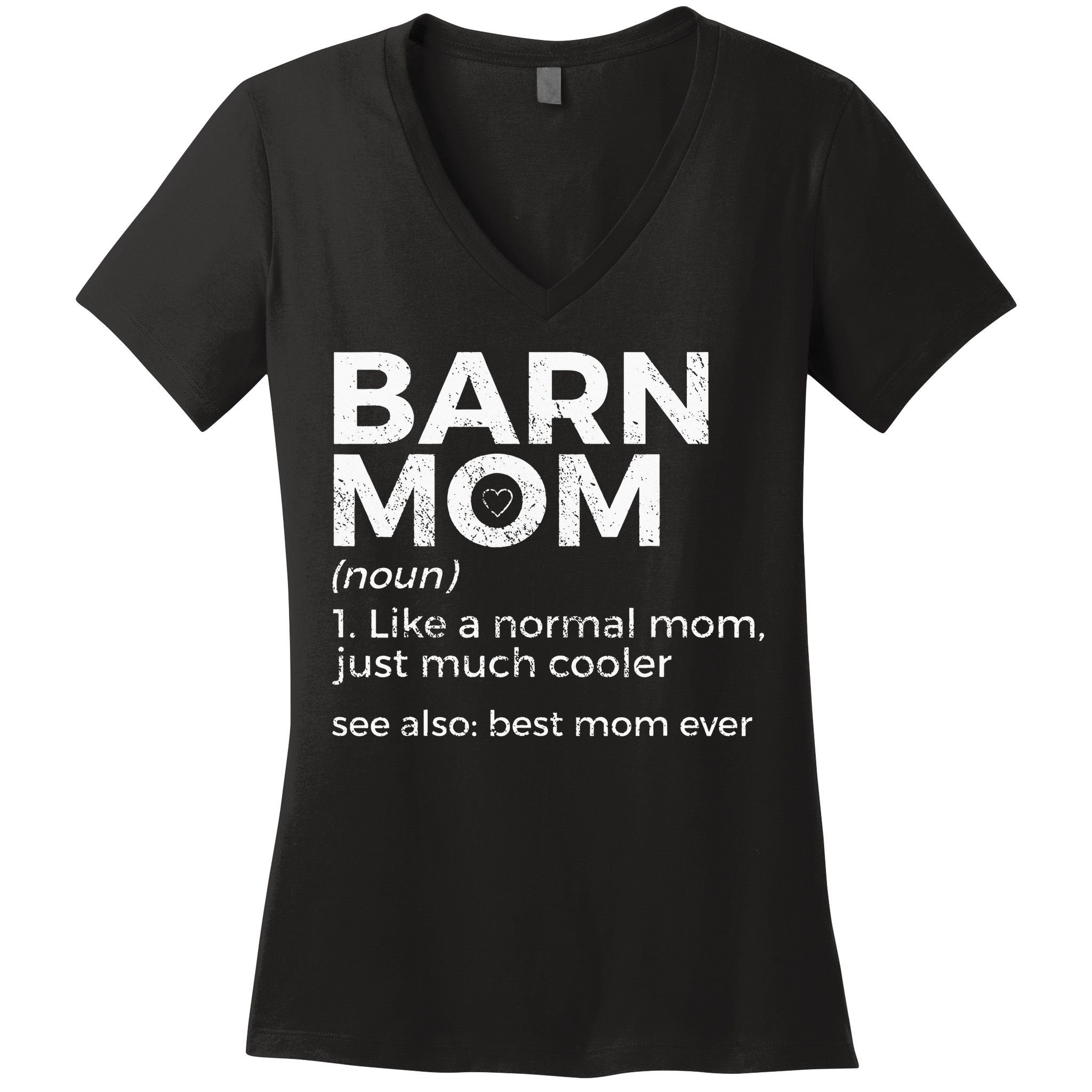 Funny Barn Mom Definition Best Mom Ever Horse Riding Women's V-Neck T-Shirt