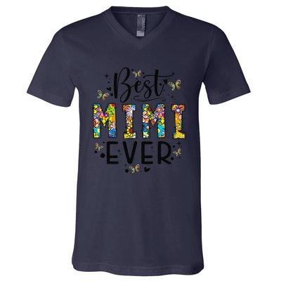 Floral Best Mimi Evers Mother's Day Gift For Best Mimi V-Neck T-Shirt