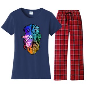 F Bomb Mom With Tattoos, Pretty Eyes, Mother's Day, Mama Women's Flannel Pajama Set