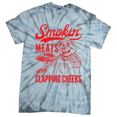 Funny Bbq Meat Groovy Smoking Meats And Clapping Cheeks Gift Tie-Dye T-Shirt