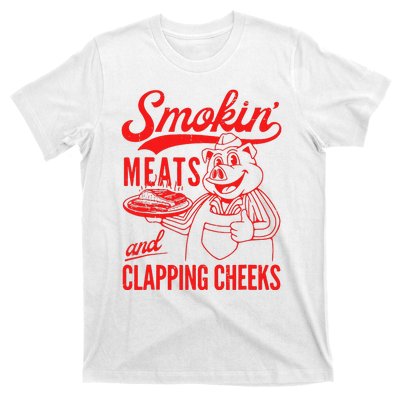 Funny Bbq Meat Groovy Smoking Meats And Clapping Cheeks Gift T-Shirt