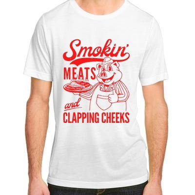 Funny Bbq Meat Groovy Smoking Meats And Clapping Cheeks Gift Adult ChromaSoft Performance T-Shirt