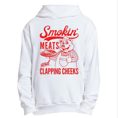 Funny Bbq Meat Groovy Smoking Meats And Clapping Cheeks Gift Urban Pullover Hoodie