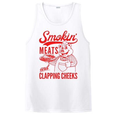 Funny Bbq Meat Groovy Smoking Meats And Clapping Cheeks Gift PosiCharge Competitor Tank