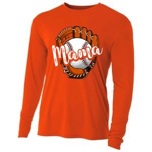 Funny Baseball Mama Funny Baseball Lover Mothers Day Mama Gift Cooling Performance Long Sleeve Crew