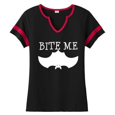 Fun Bite Me Bat Cute Cute Gift Great Gift Ladies Halftime Notch Neck Tee