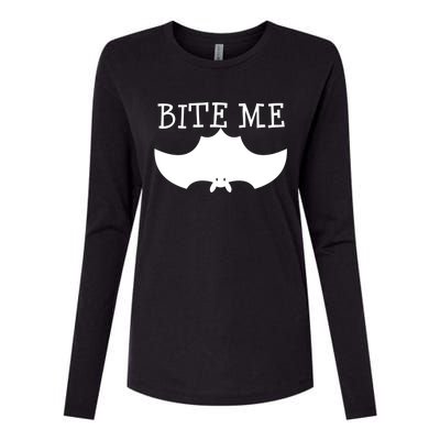 Fun Bite Me Bat Cute Cute Gift Great Gift Womens Cotton Relaxed Long Sleeve T-Shirt