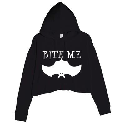 Fun Bite Me Bat Cute Cute Gift Great Gift Crop Fleece Hoodie