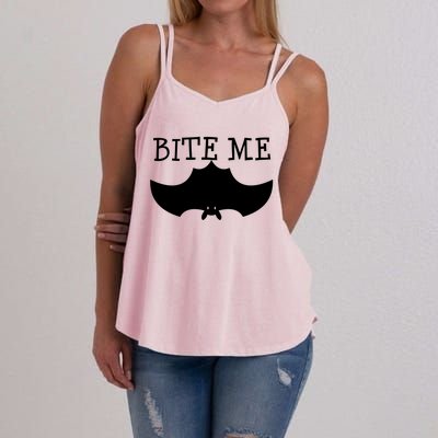 Fun Bite Me Bat Cute Cute Gift Great Gift Women's Strappy Tank