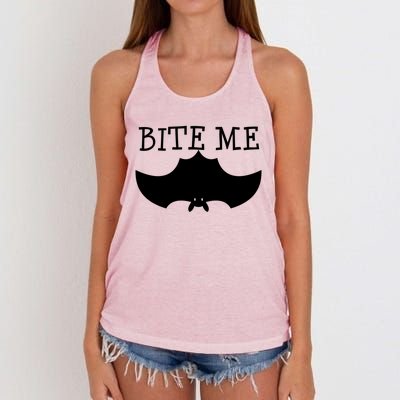 Fun Bite Me Bat Cute Cute Gift Great Gift Women's Knotted Racerback Tank