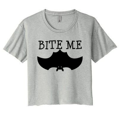 Fun Bite Me Bat Cute Cute Gift Great Gift Women's Crop Top Tee