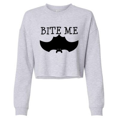 Fun Bite Me Bat Cute Cute Gift Great Gift Cropped Pullover Crew