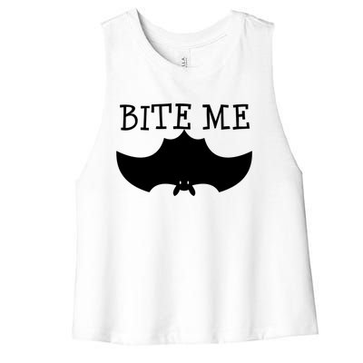 Fun Bite Me Bat Cute Cute Gift Great Gift Women's Racerback Cropped Tank