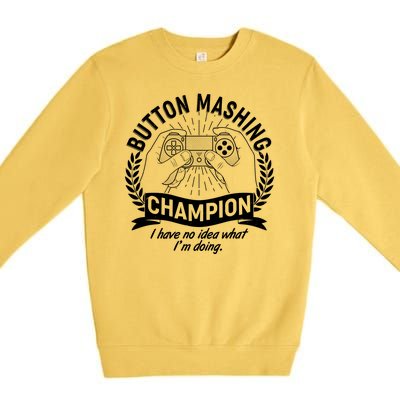 Funny Button Mashing Champion Video Gamer Premium Crewneck Sweatshirt