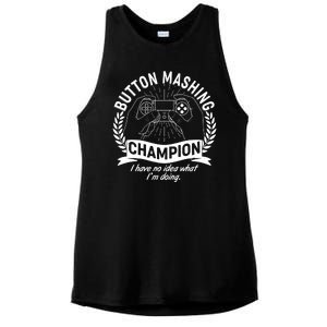 Funny Button Mashing Champion Video Gamer Ladies PosiCharge Tri-Blend Wicking Tank