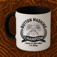 Funny Button Mashing Champion Video Gamer Mug