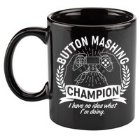Funny Button Mashing Champion Video Gamer 11oz C Handle Ceramic Mug