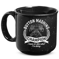 Funny Button Mashing Champion Video Gamer 15oz Campfire Ceramic Mug