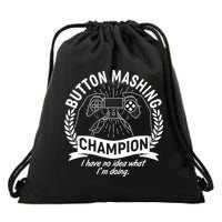 Funny Button Mashing Champion Video Gamer Drawstring Bag