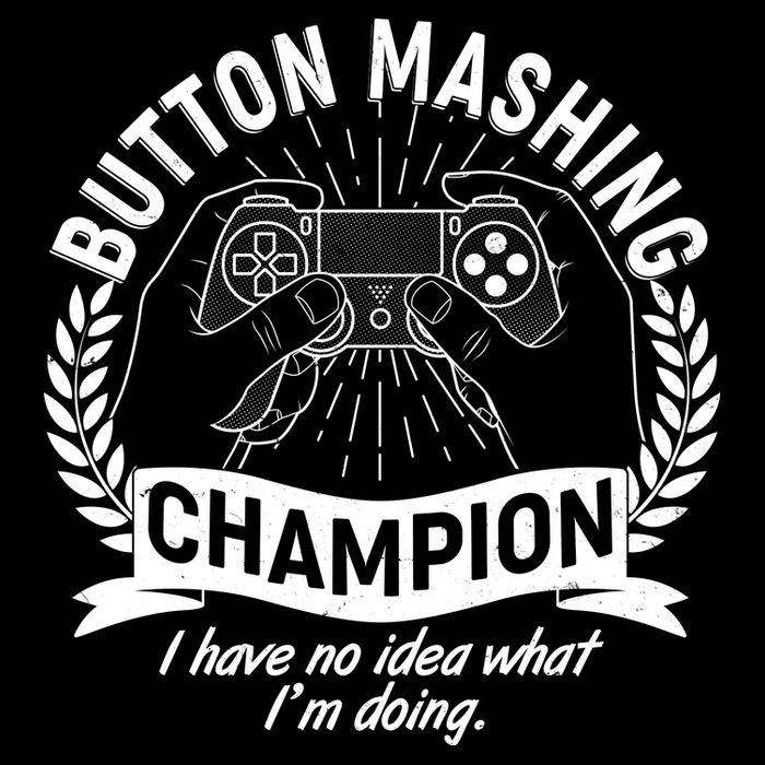 Funny Button Mashing Champion Video Gamer Drawstring Bag