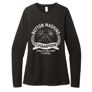 Funny Button Mashing Champion Video Gamer Womens CVC Long Sleeve Shirt