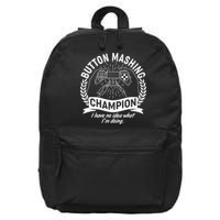 Funny Button Mashing Champion Video Gamer 16 in Basic Backpack