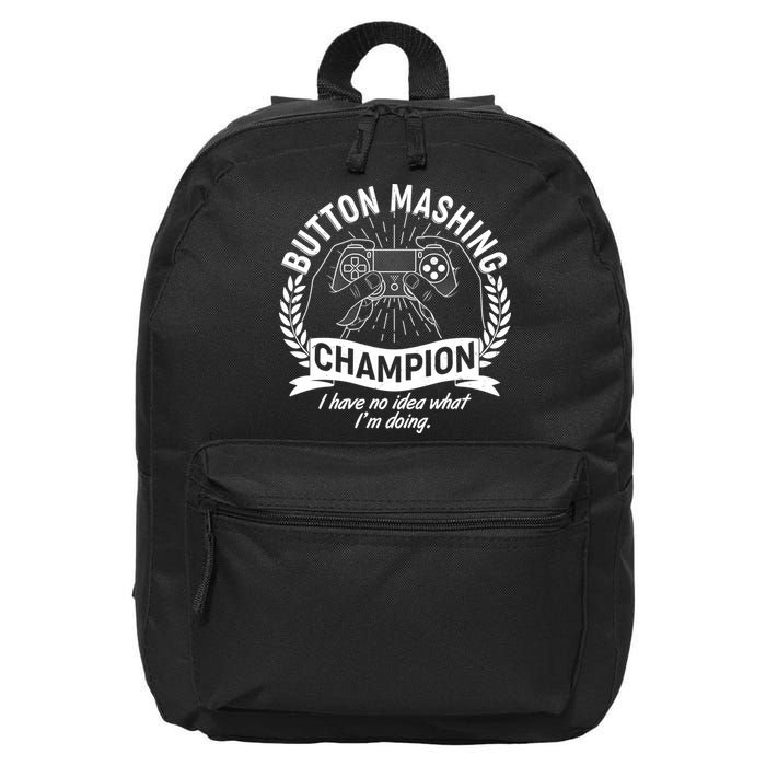 Funny Button Mashing Champion Video Gamer 16 in Basic Backpack