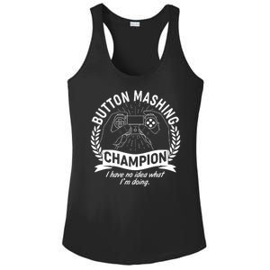 Funny Button Mashing Champion Video Gamer Ladies PosiCharge Competitor Racerback Tank