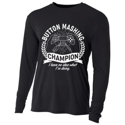 Funny Button Mashing Champion Video Gamer Cooling Performance Long Sleeve Crew