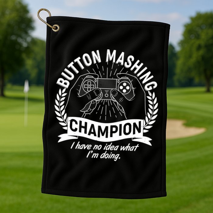Funny Button Mashing Champion Video Gamer Golf Towel