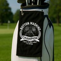 Funny Button Mashing Champion Video Gamer Golf Towel
