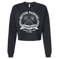 Funny Button Mashing Champion Video Gamer Cropped Pullover Crew