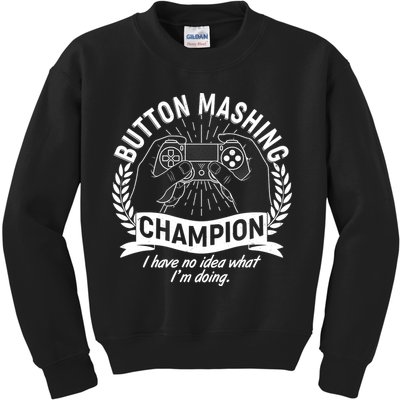 Funny Button Mashing Champion Video Gamer Kids Sweatshirt