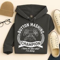 Funny Button Mashing Champion Video Gamer Hoodie