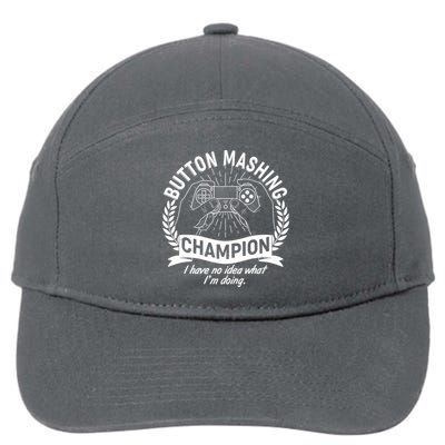 Funny Button Mashing Champion Video Gamer 7-Panel Snapback Hat