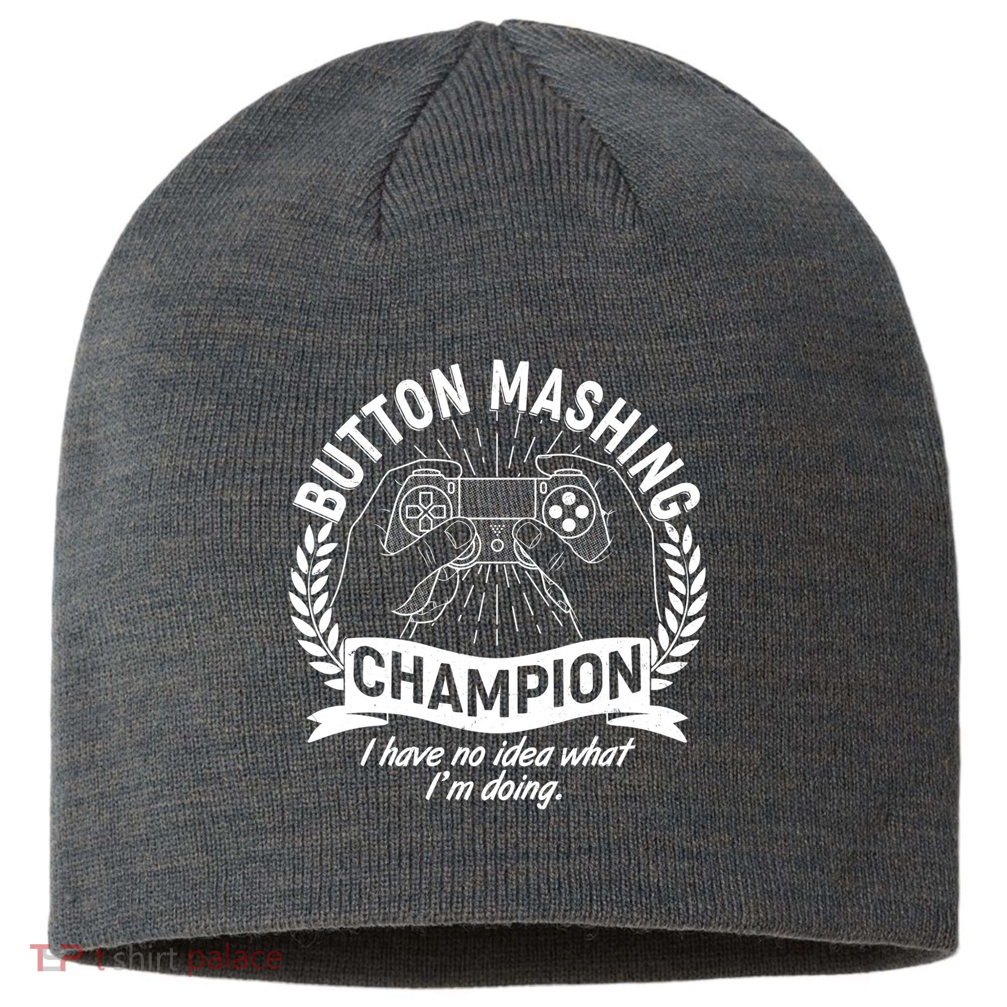 Funny Button Mashing Champion Video Gamer Sustainable Beanie