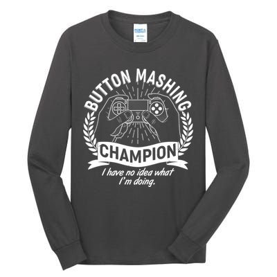 Funny Button Mashing Champion Video Gamer Tall Long Sleeve T-Shirt