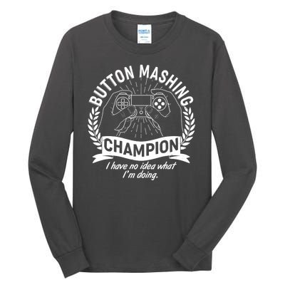 Funny Button Mashing Champion Video Gamer Tall Long Sleeve T-Shirt