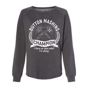 Funny Button Mashing Champion Video Gamer Womens California Wash Sweatshirt