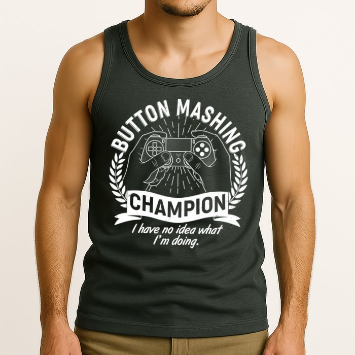 Funny Button Mashing Champion Video Gamer Tank Top